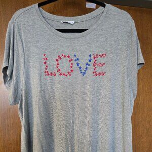 😍[ FLASH SALE!  Pick 5 for $20 ]  XXL Lightweight Gray Embroidered Tshirt